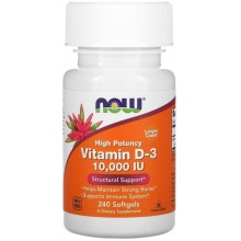 Витамины NOW Vitamin D-3 10 000IU 240 капсул